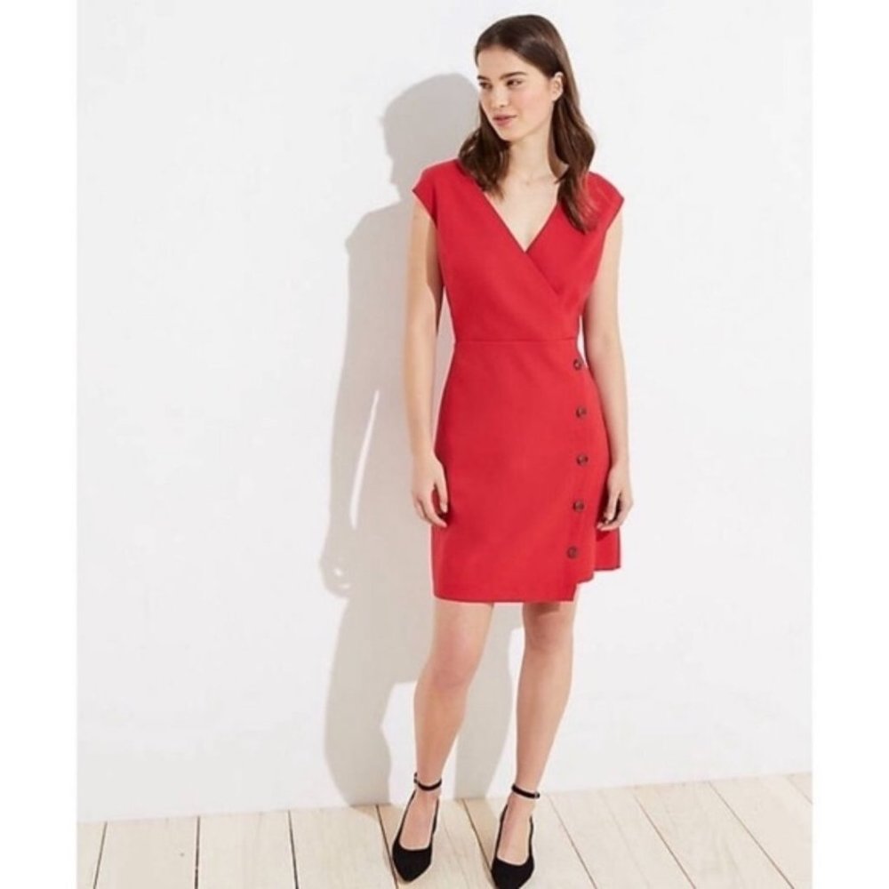 Loft Sleeveless Red Dress